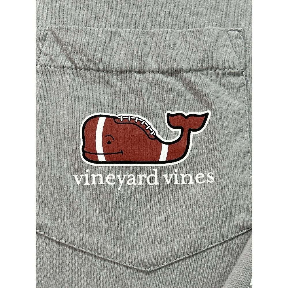 Vineyard Vines Football Long Sleeve T-Shirt Mens Large Grey Whale Logo Preppy - Picture 5 of 16